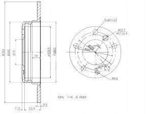 Tarcze Ham. 2szt Bmw T. E34 87- Maxgear