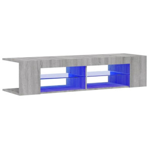 Szafka TV z oświetleniem LED, szary dąb sonoma, 135x39x30 cm