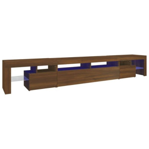 Szafka pod TV z oświetleniem LED, brązowy dąb, 260x36,5x40 cm
