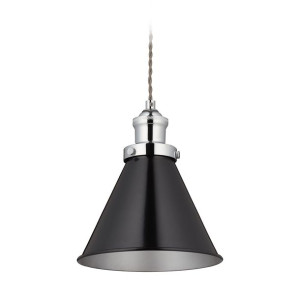 Industrialna lampa wisząca srebrno czarna Relaxday