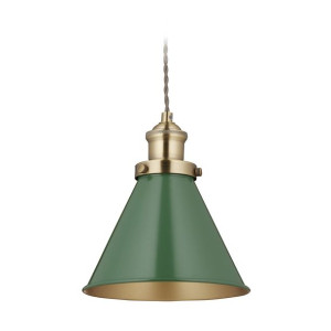 Industrialna lampa wisząca złoto zielona Relaxdays
