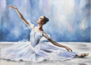 Obraz olejny ręcznie malowany 50x70cm Baletnica