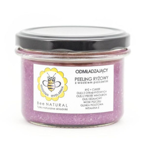 Miodowa Mydlarnia, odmładzający peeling ryżowy z woskiem pszczelim, 200g