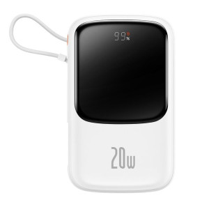 Power Bank 10000mah Qpow Pro - Usb + Typ C - Pd 20w Z Kablem Lightning