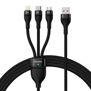 Kabel Flash Series Ii 3 W 1-usb Na Typ C,lightning, Micro Usb-66w 6a 1,2