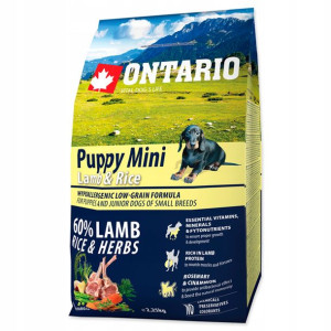 Ontario Puppy Mini Lamb&rice 2,25kg Jagnię