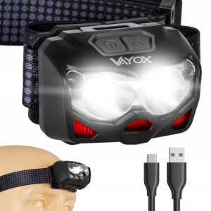 Latarka Czołowa Czołówka Usb C Lampa Aku Pro Vayox