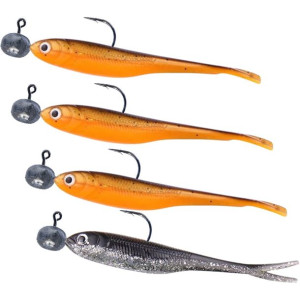 Zestaw Uzbrojonych Przynęt Gumowych Dam Effzett V-Tail 10cm Spinning