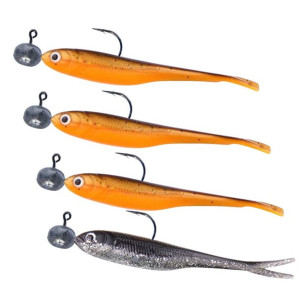 Zestaw Uzbrojonych Przynęt Gumowych Dam Effzett V-Tail 6cm Łowienie Okoni