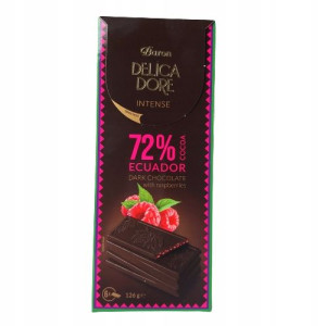 Baron Czekolada 72% Delica Dore Z Malinami 126g