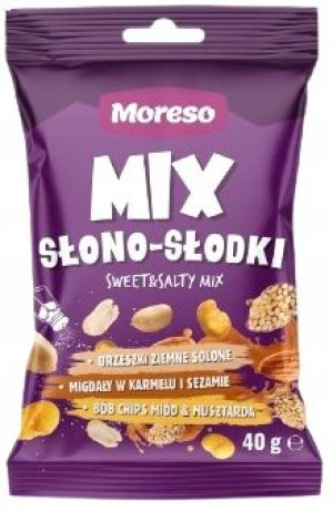 Mix Słono-słodki Orzeszki Migdały Bób Moreso 40g