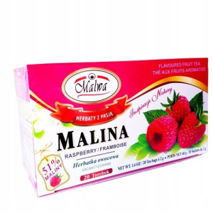 Herbata Malinowa Malwa 40g Ekspresowa Owocowa