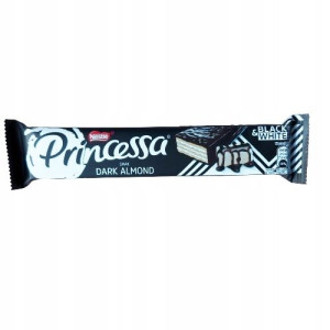 Wafelek Princessa Dark Almond Black&white 40g