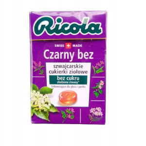 Ricola Czarny Bez Cukierki Bez Cukru 27,5g
