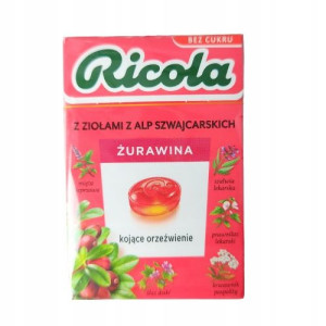 Ricola Żurawina Cukierki Bez Cukru 27,5g
