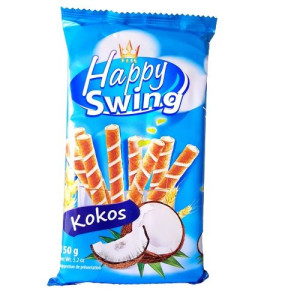 Rurki Waflowe Happy Swing 150g Z Kremem Kokosowym