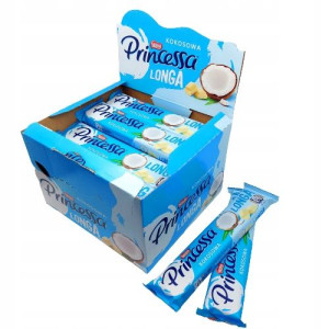 Wafelek Princessa Longa Kokosowa Biała 44g X 28szt
