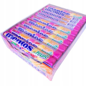 Drażetki Mentos Fruit Trusk Cytry Pomar 40szt