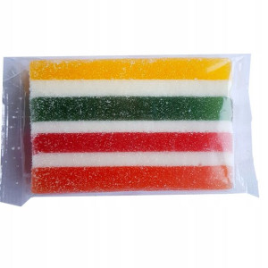 Galaretka Tęczowa W Cukrze Paski Karmelek 210g
