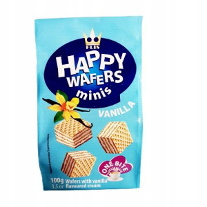 Wafle Happy Wafers Minis Waniliowe Flis 100g