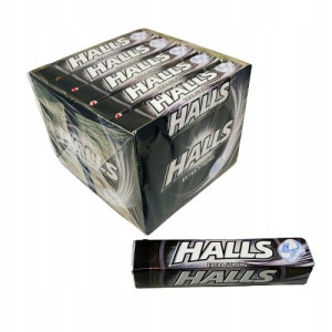 Halls Extra Strong Czarne Cukierki Miętowe 33,5g