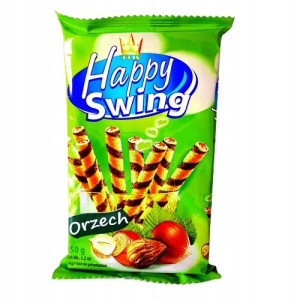 Rurki Waflowe Happy Swing 150g Z Kremem Orzechowym