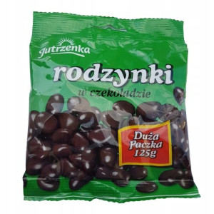 Jutrzenka RODZYNKI w czekoladzie 125g DUŻE draże
