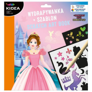 Wydrapywanka - 3 arkusze z szablonem Księżniczki/Wróżki - KIDEA