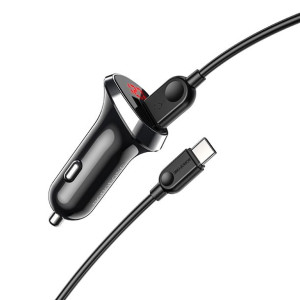 Ładowarka Samochodowa Bz15 Auspicious - 2xusb - 2,4a Z Kablem Usb Na Typ C