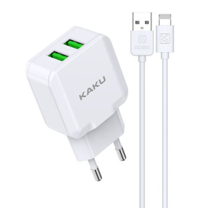 Ładowarka Sieciowa 2xusb - 10w 2,4a Z Kablem Usb Na Lightning Biała