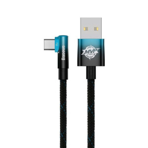 Baseus Kabel Mvp 2 - Usb Na Typ C - Kątowy 100w 1 Metr Czarno-niebieski