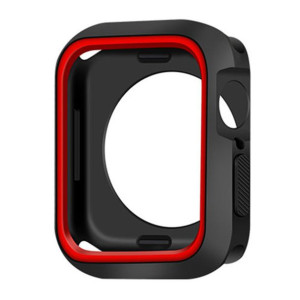 Etui Do Apple Watch 45mm Silicone Czarno-czerwone