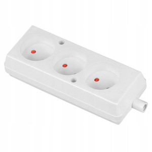 Gniazdo Przenośne Potrójne 16a 250v B/u Bia Gn-360