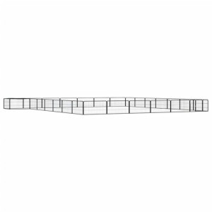 Kojec dla psa, 28 panele, czarny, 100x50 cm, stal