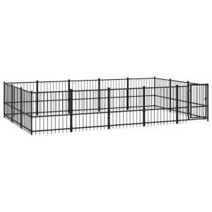 Kojec zewnętrzny dla psa, stalowy, 14,11 m²