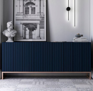 Komoda RTV Glamour Szafka RTV Granatowy MAT 168 cm
