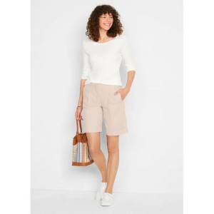 Lniane Spodenki Bermudy Z Kieszeniami 48-50 912771
