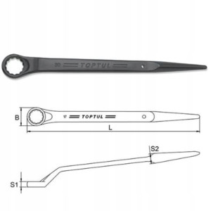 Klucz oczkowy HD 24mm dł. 382mm TOPTUL AAAS2424