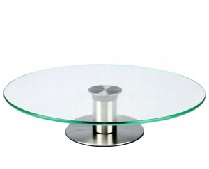 Szklana Patera Obrotowa Ciasto Tort 30cm Talerz