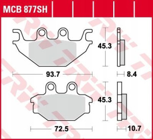 Klocek hamulcowy kpl. MCB877SH LUCAS sinter-SH