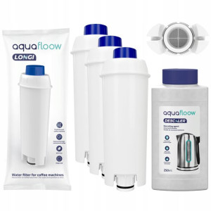 3x FILTR WODY + DeLonghi ODKAMIENIACZ 250ml ZESTAW