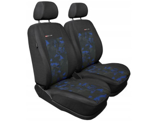 Uniwersalne welurowe pokrowce przednie fotele ELEGANCE 1+1 NIEBIESKIE