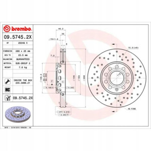 Tarcza Brembo Xtra Audi 100, A4, A6; Seat Exeo, Ex