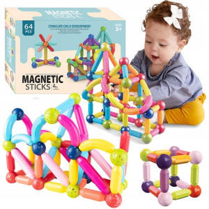 Klocki Magnetyczne Układanka Konstrukcyjne 64 Szt