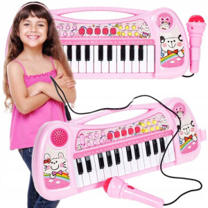 PIANINO ORGANY dla dzieci MIKROFON KEYBOARD Nauka