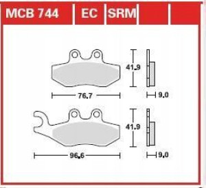 Klocek hamulcowy kpl. MCB744SRM LUCAS sinter-SRM
