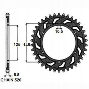 Zębatka tylna stal YAMAHA DT, MT-03, XJ, XT, XTZ 2