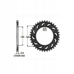 Zębatka tylna stal YAMAHA DT, MT-03, XJ, XT, XTZ 2