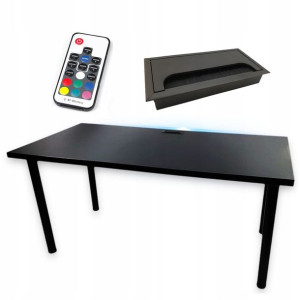 Biurko Gamingowe 160x80 Czarne Przepust Producent