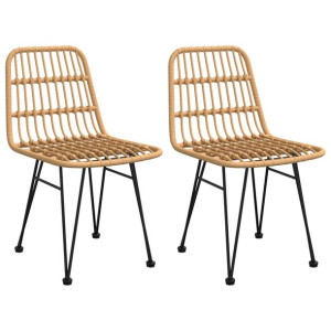 Krzesła ogrodowe, 2 szt., 48x62x84 cm, rattan PE